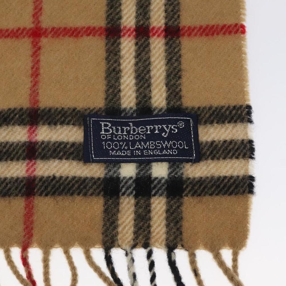 Burberrys Nova Check Scarf Wool Beige Auth am8415 - Picture 6 of 6